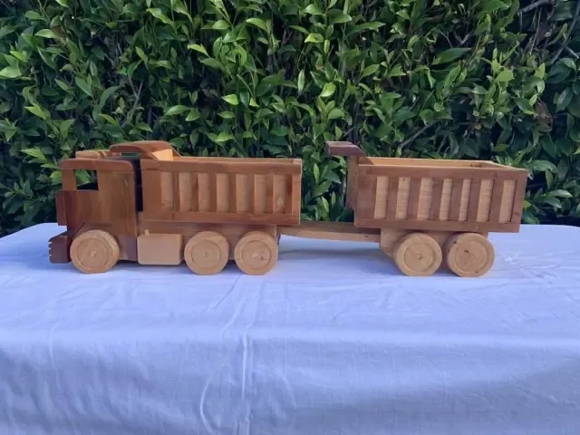 Dump Truck - handcrafted wooden toy NZ