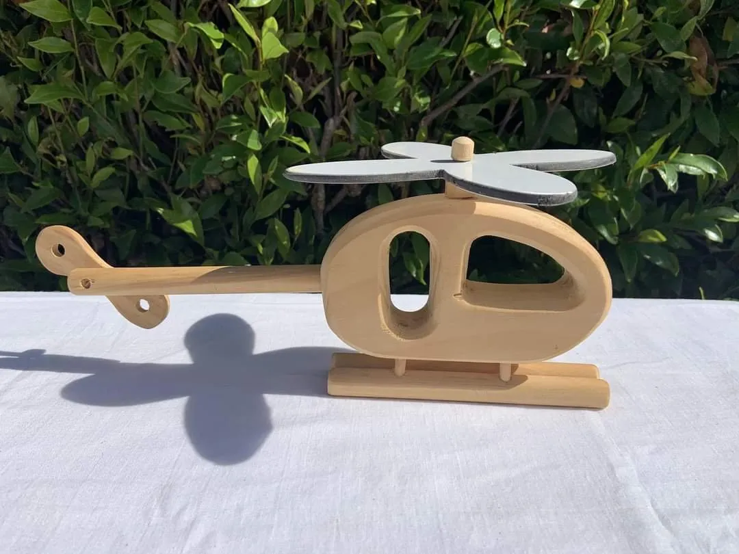 Pine Helicopter - handcrafted wooden toy NZ