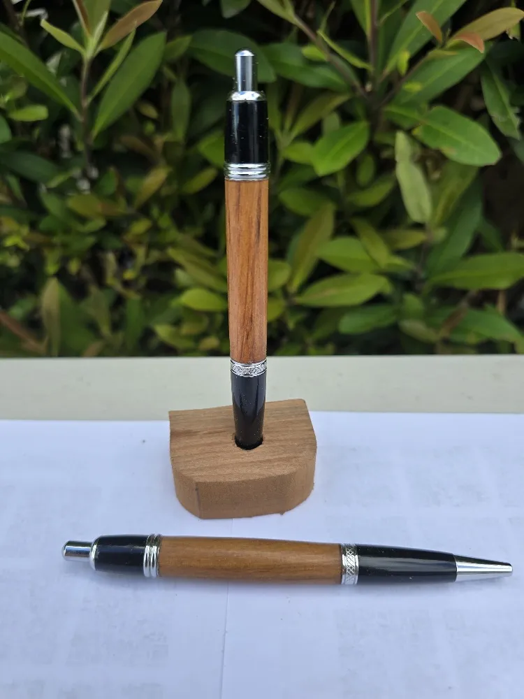 Rimu Chrome Black Chrome Click Pen - handcrafted wooden toy NZ