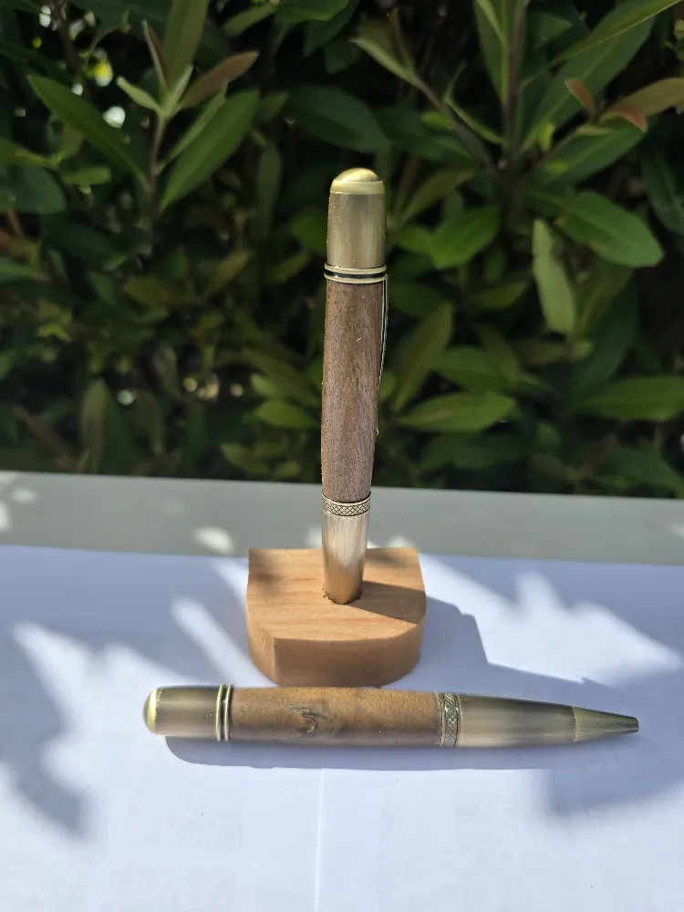 Totara Antique Bronze Polish Larger Ball Pen - handcrafted wooden toy NZ